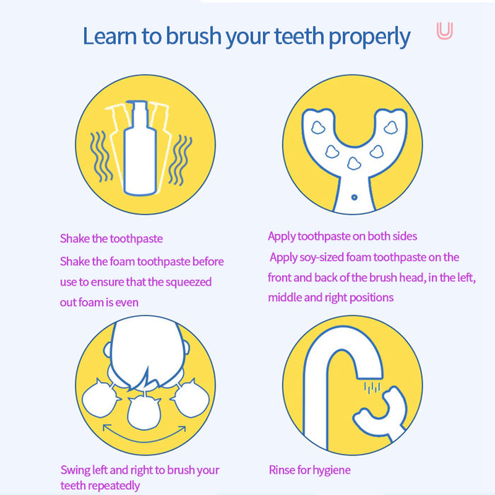 Baby Toothbrush Children 360 Degree U-shaped Child Toothbrush Kids Teeth Oral Care Soft Silicone Baby Brush Teethers Cleaning
