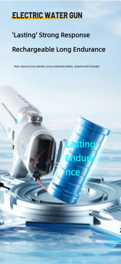 Summer Electric Water Gun Pool Battle Shooting Toy, Boys Outdoor Beach High-Pressure Water Gun Pulse Light Water Gun Adult Gift