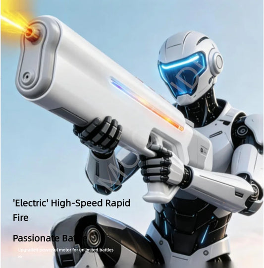 Summer Electric Water Gun Pool Battle Shooting Toy, Boys Outdoor Beach High-Pressure Water Gun Pulse Light Water Gun Adult Gift