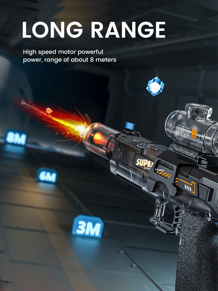 Children Simulated Flame Electric Water Gun Toys Summer Outdoor Beach Pool Fight Game Kids Automatic Sensor Lights Watergun Gift
