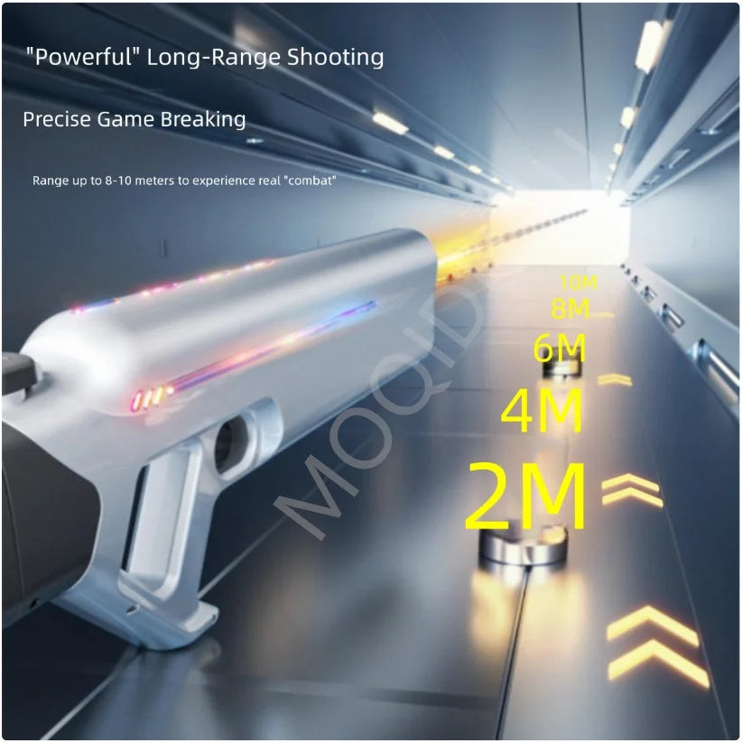 Summer Electric Water Gun Pool Battle Shooting Toy, Boys Outdoor Beach High-Pressure Water Gun Pulse Light Water Gun Adult Gift
