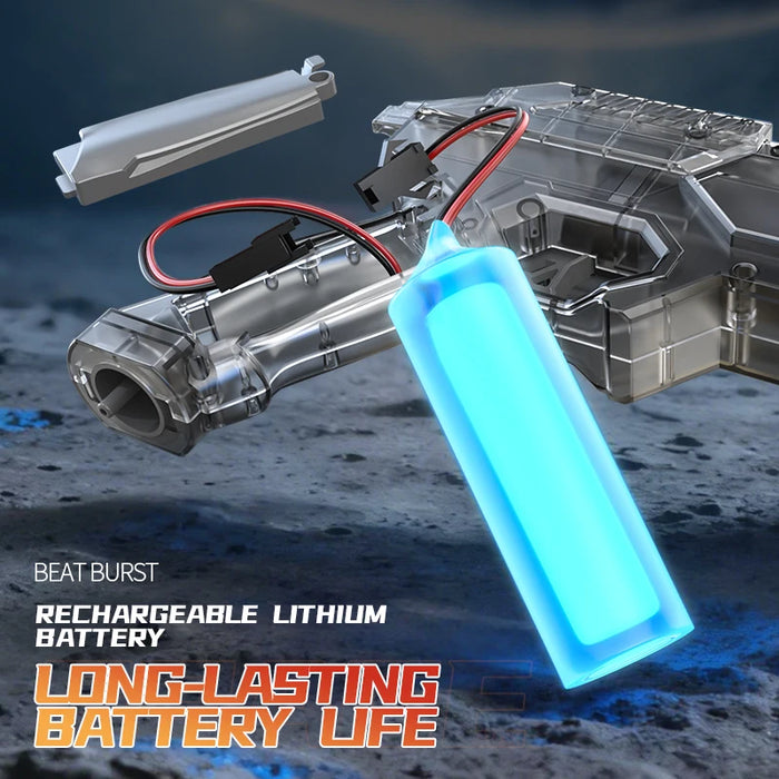 Auto Electric Water Gun LED Flame Focus Ring Space Blaster Large Capacity Rechargeable Rapid Fire Summer Pool Toy for Kids boys