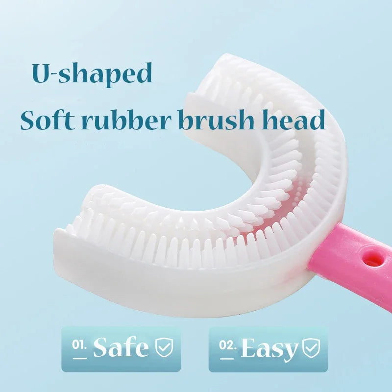 Baby Toothbrush Children 360 Degree U-shaped Child Toothbrush Kids Teeth Oral Care Soft Silicone Baby Brush Teethers Cleaning