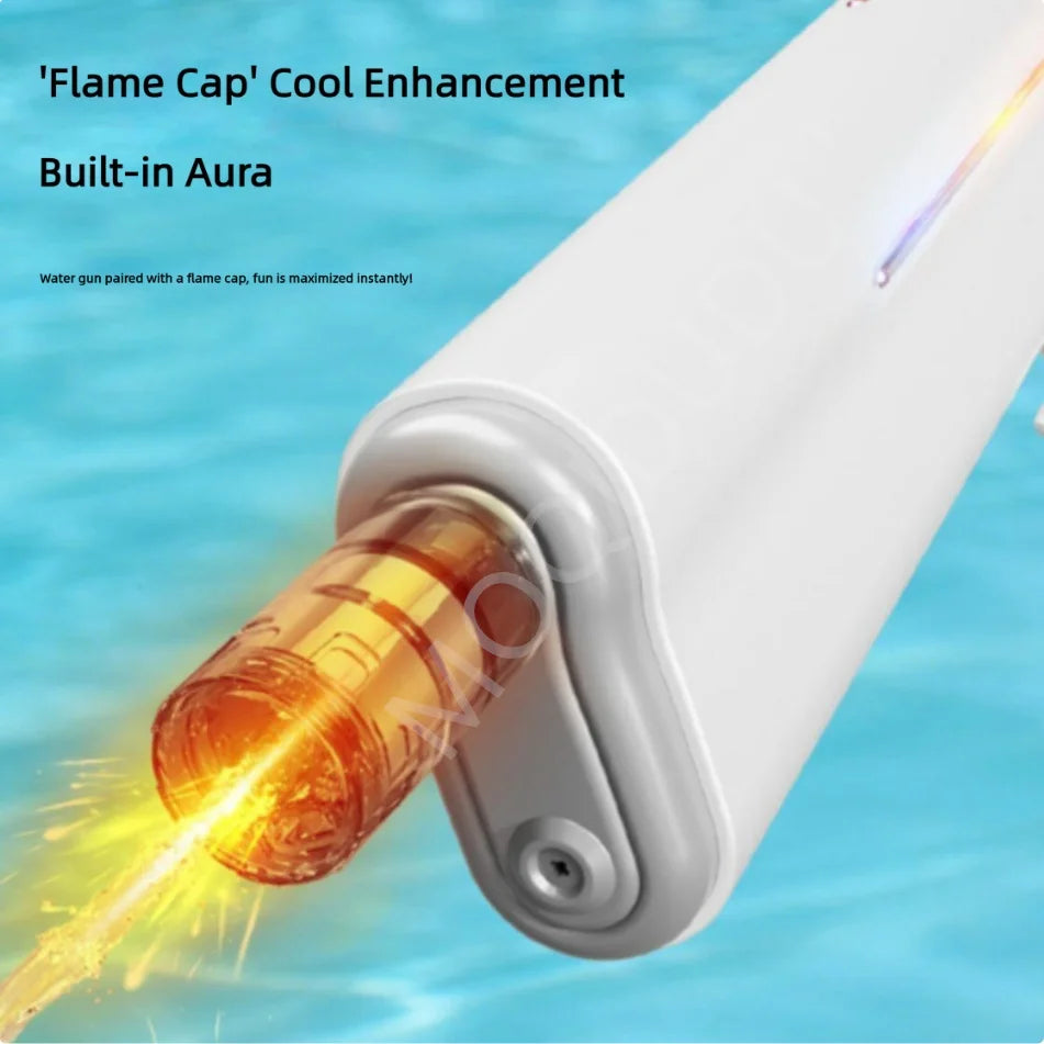 Summer Electric Water Gun Pool Battle Shooting Toy, Boys Outdoor Beach High-Pressure Water Gun Pulse Light Water Gun Adult Gift