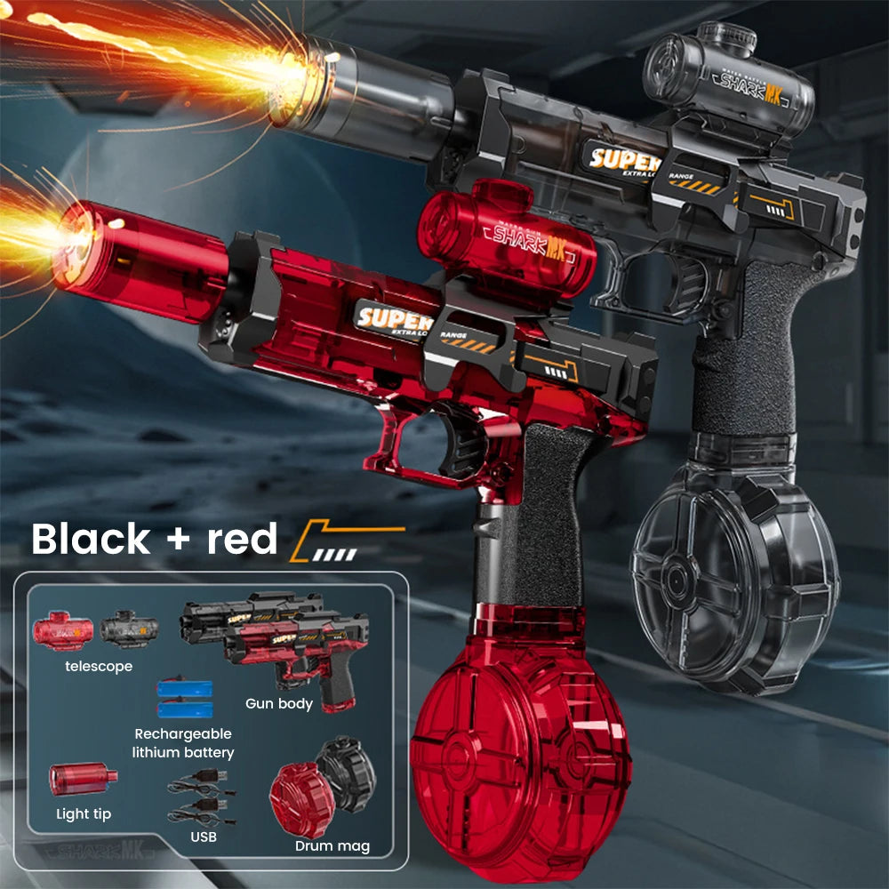 Children Simulated Flame Electric Water Gun Toys Summer Outdoor Beach Pool Fight Game Kids Automatic Sensor Lights Watergun Gift
