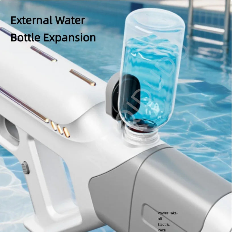 Summer Electric Water Gun Pool Battle Shooting Toy, Boys Outdoor Beach High-Pressure Water Gun Pulse Light Water Gun Adult Gift