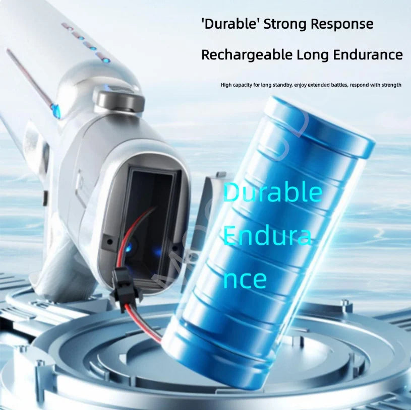 Summer Electric Water Gun Pool Battle Shooting Toy, Boys Outdoor Beach High-Pressure Water Gun Pulse Light Water Gun Adult Gift