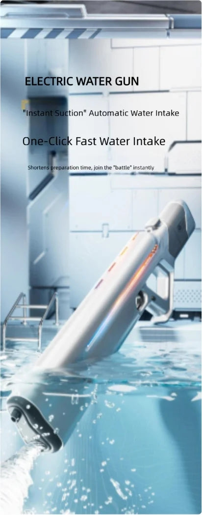 Summer Electric Water Gun Pool Battle Shooting Toy, Boys Outdoor Beach High-Pressure Water Gun Pulse Light Water Gun Adult Gift