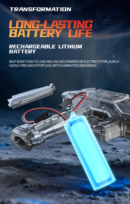 Auto Electric Water Gun LED Flame Focus Ring Space Blaster Large Capacity Rechargeable Rapid Fire Summer Pool Toy for Kids boys