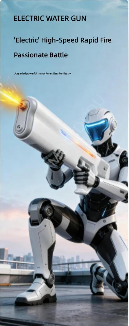 Summer Electric Water Gun Pool Battle Shooting Toy, Boys Outdoor Beach High-Pressure Water Gun Pulse Light Water Gun Adult Gift